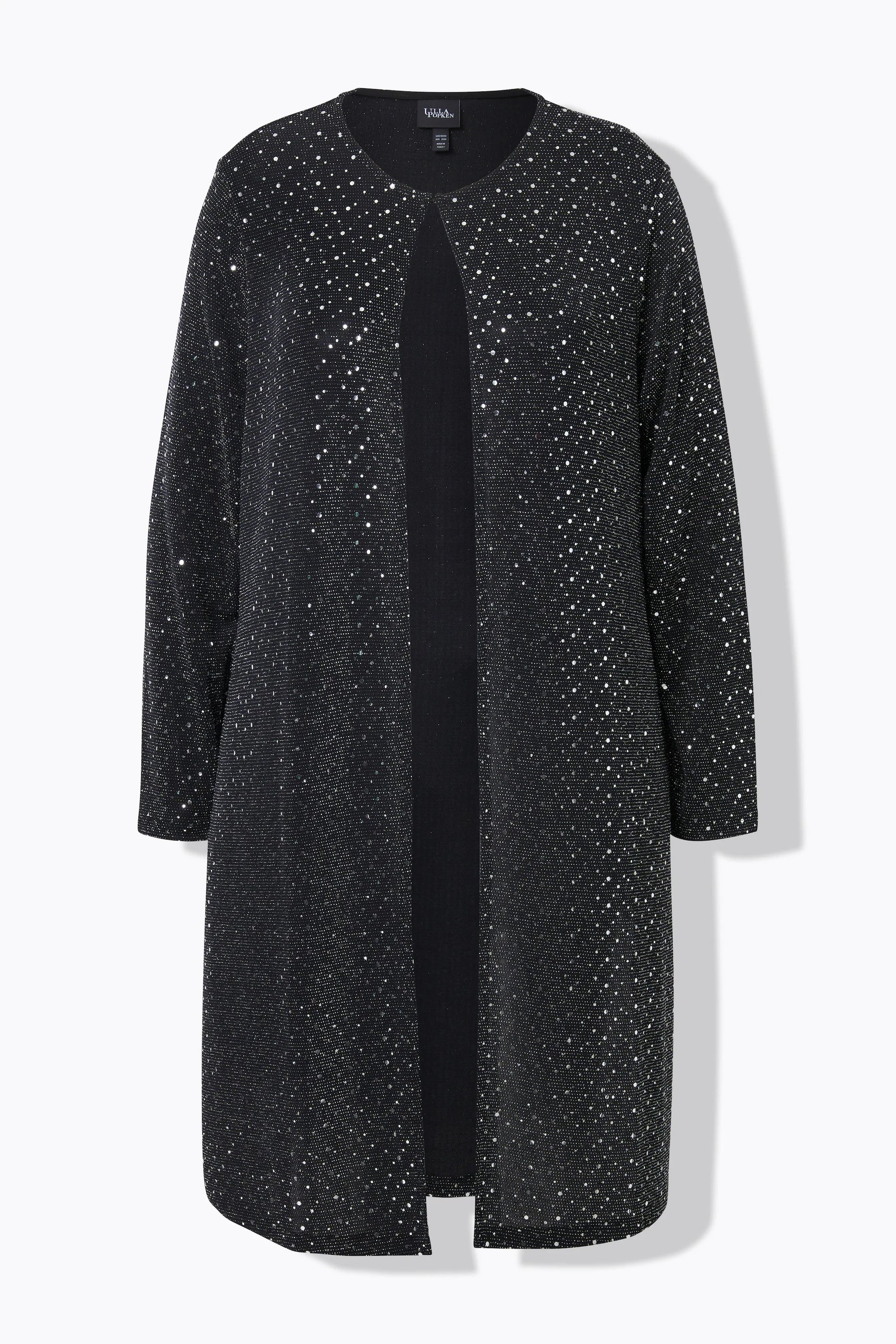 Ulla Popken Open Silver Sequin Jacket