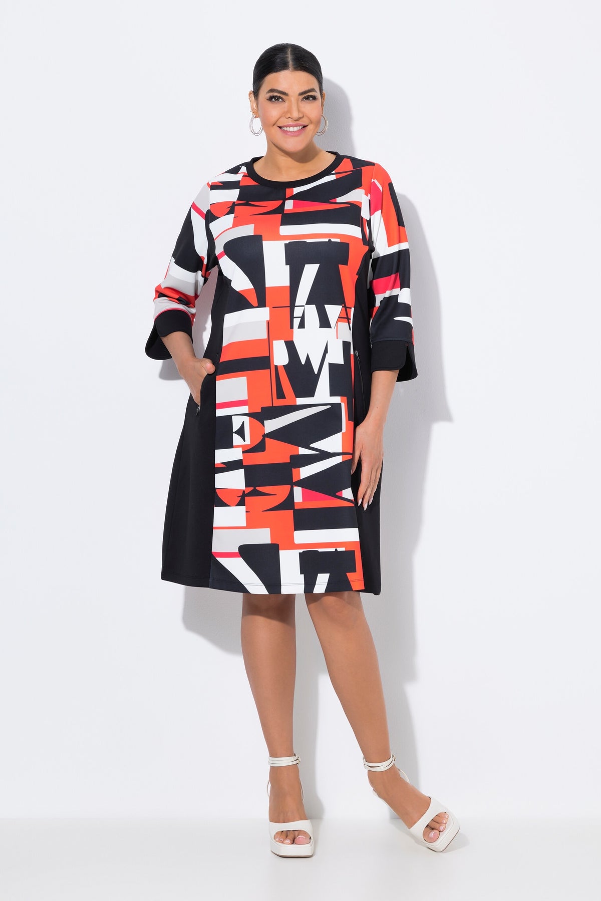 Ulla Popken Orange Graphic Dress
