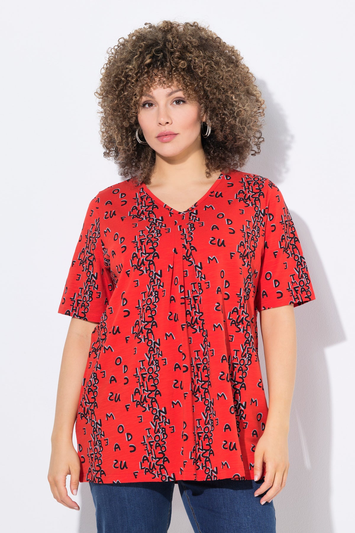 Ulla Popken Orange Lettering T-Shirt