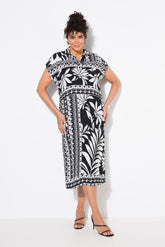 Ulla Popken Oversized Midi Dress in Black