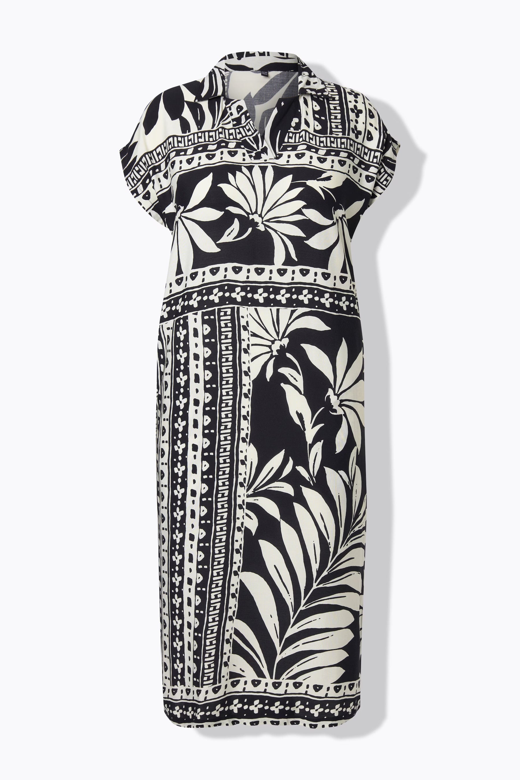 Ulla Popken Oversized Midi Dress in Black