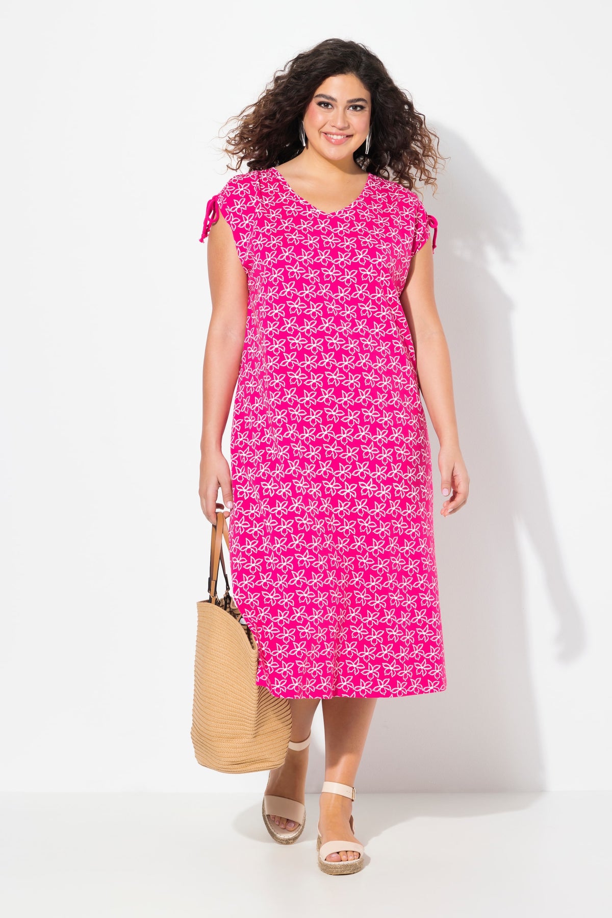 Ulla Popken Pink Floral Dress