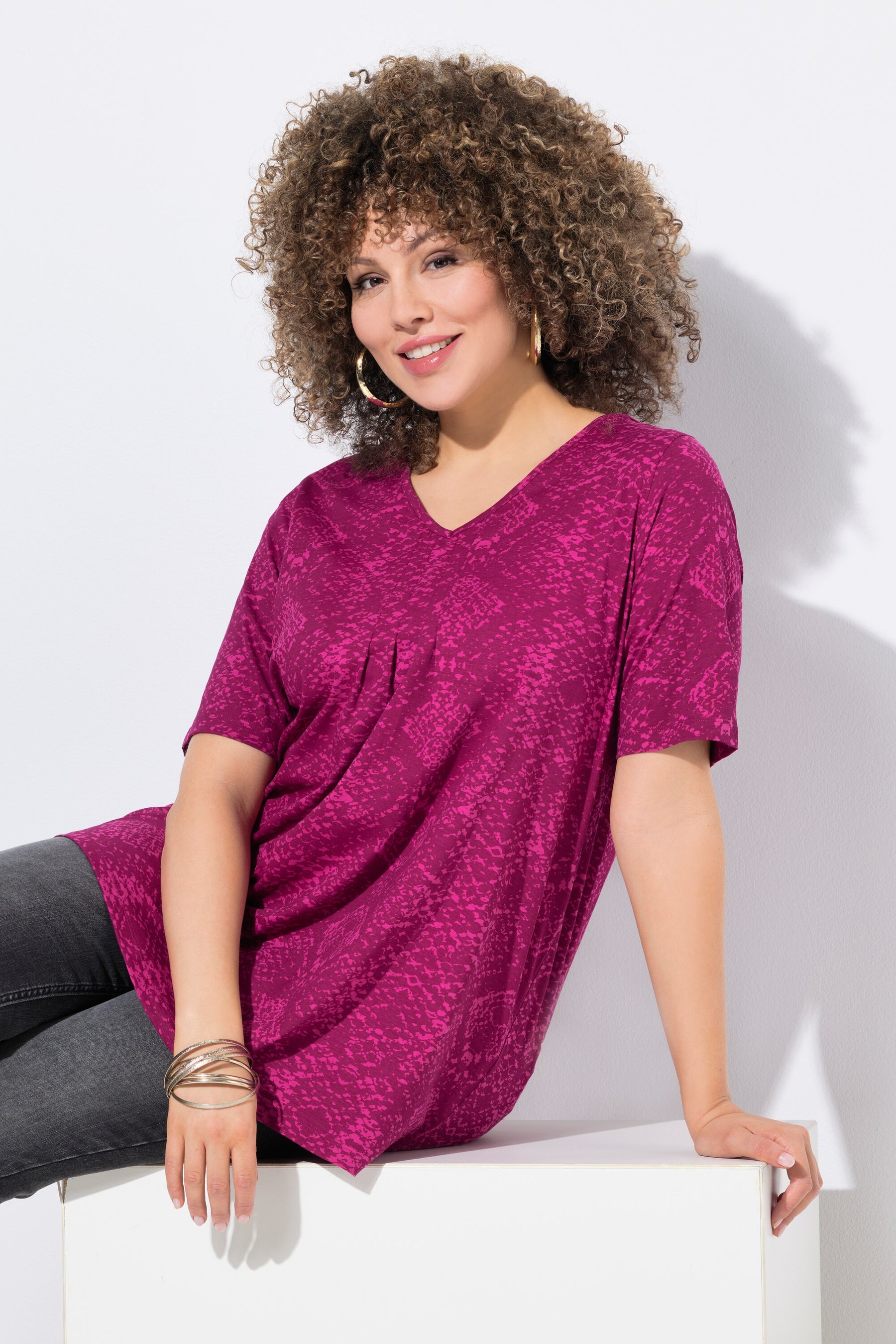 Ulla Popken Pink Snake T-Shirt