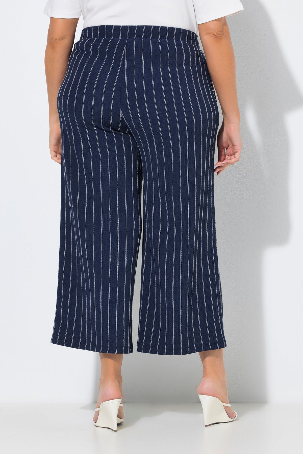 Ulla Popken Pinstripe Trousers in Navy