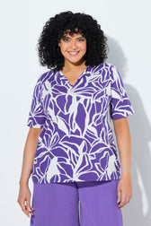 Ulla Popken Purple Leaf T-Shirt