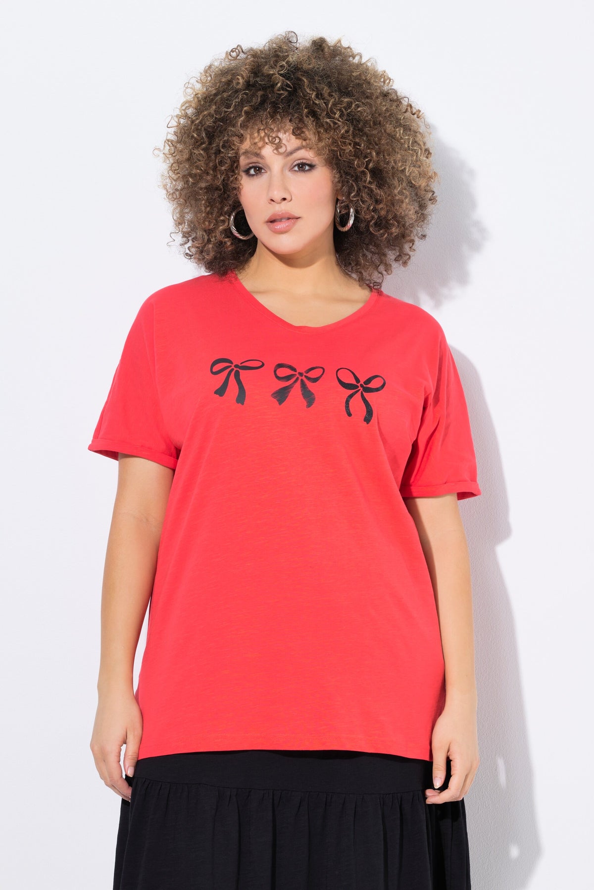 Ulla Popken Red Bow T-Shirt