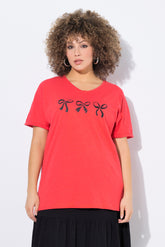 Ulla Popken Red Bow T-Shirt