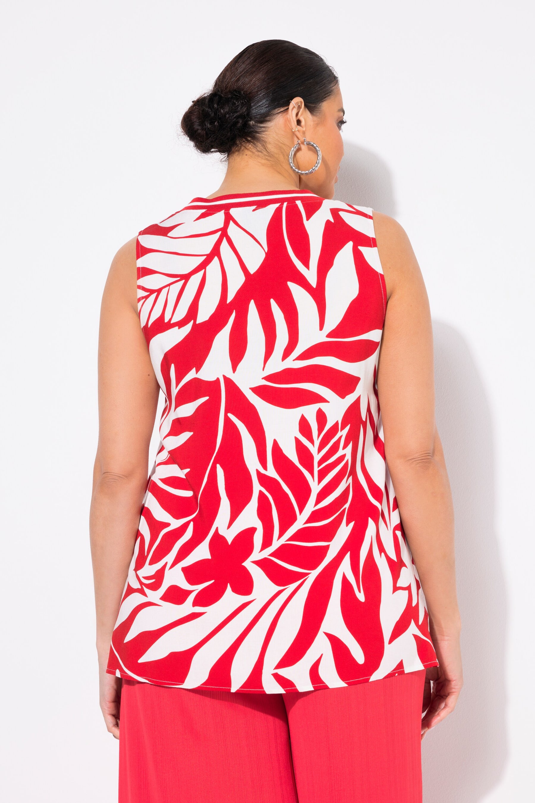 Ulla Popken Red Leaf Blouse
