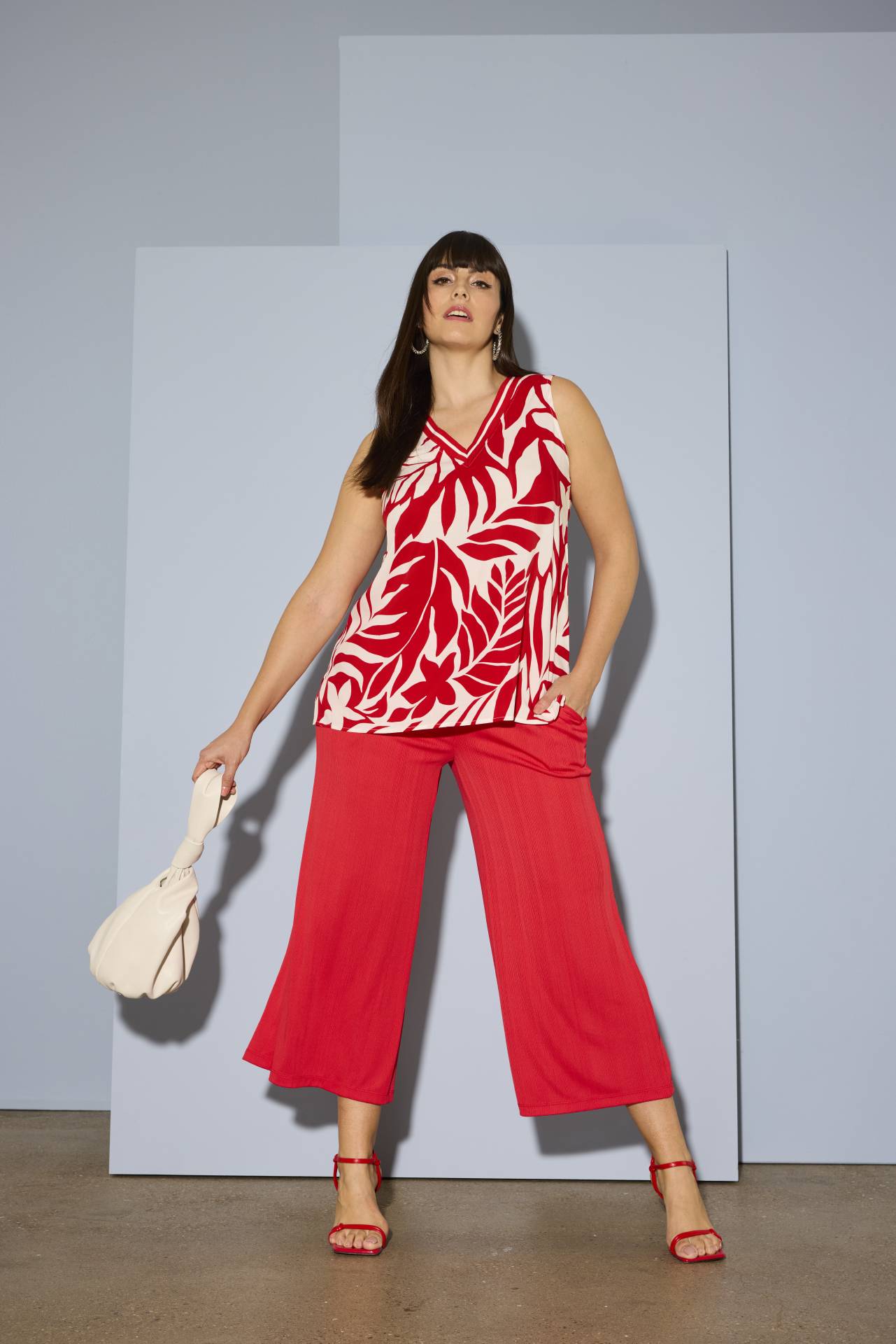 Ulla Popken Red Leaf Blouse