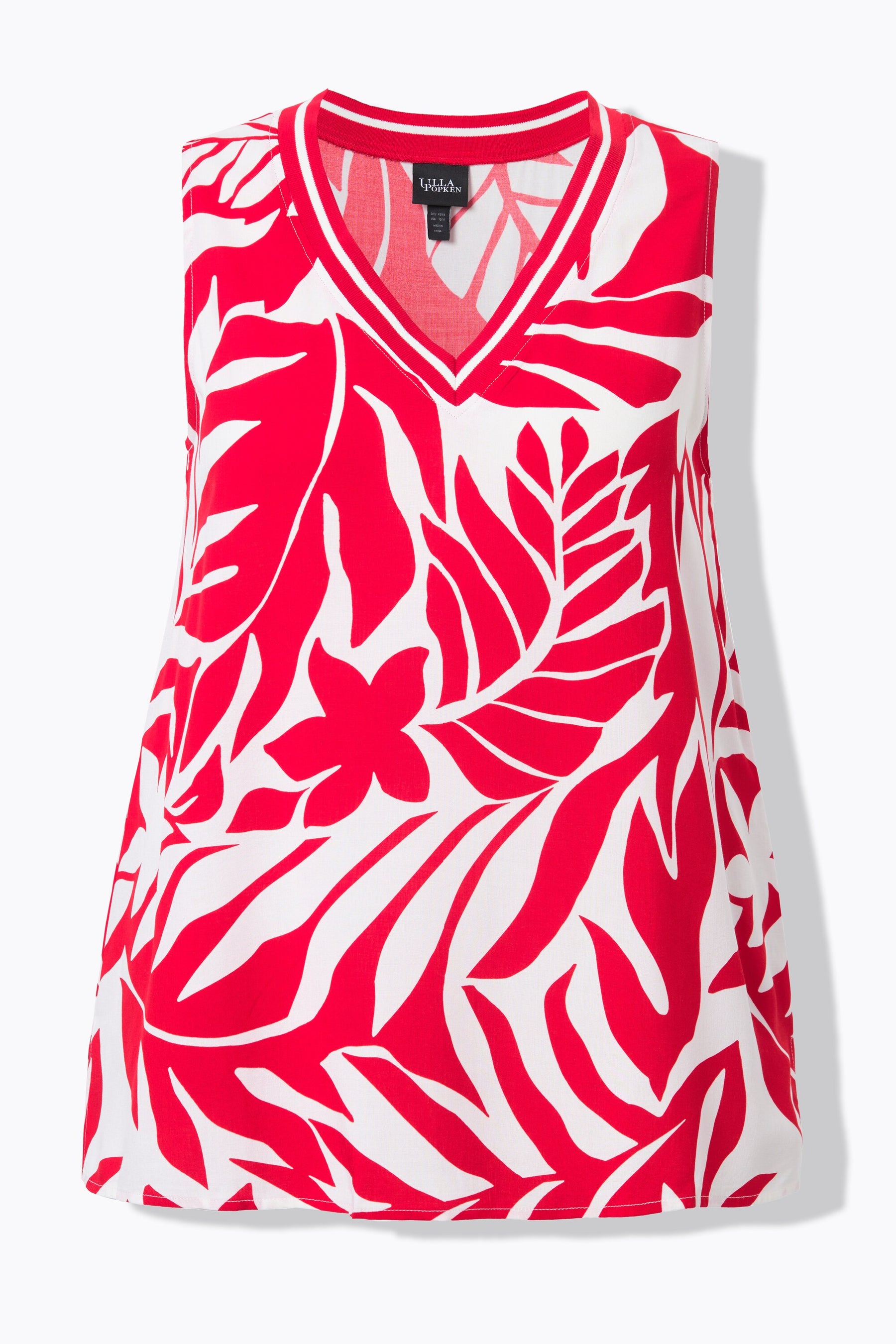 Ulla Popken Red Leaf Blouse