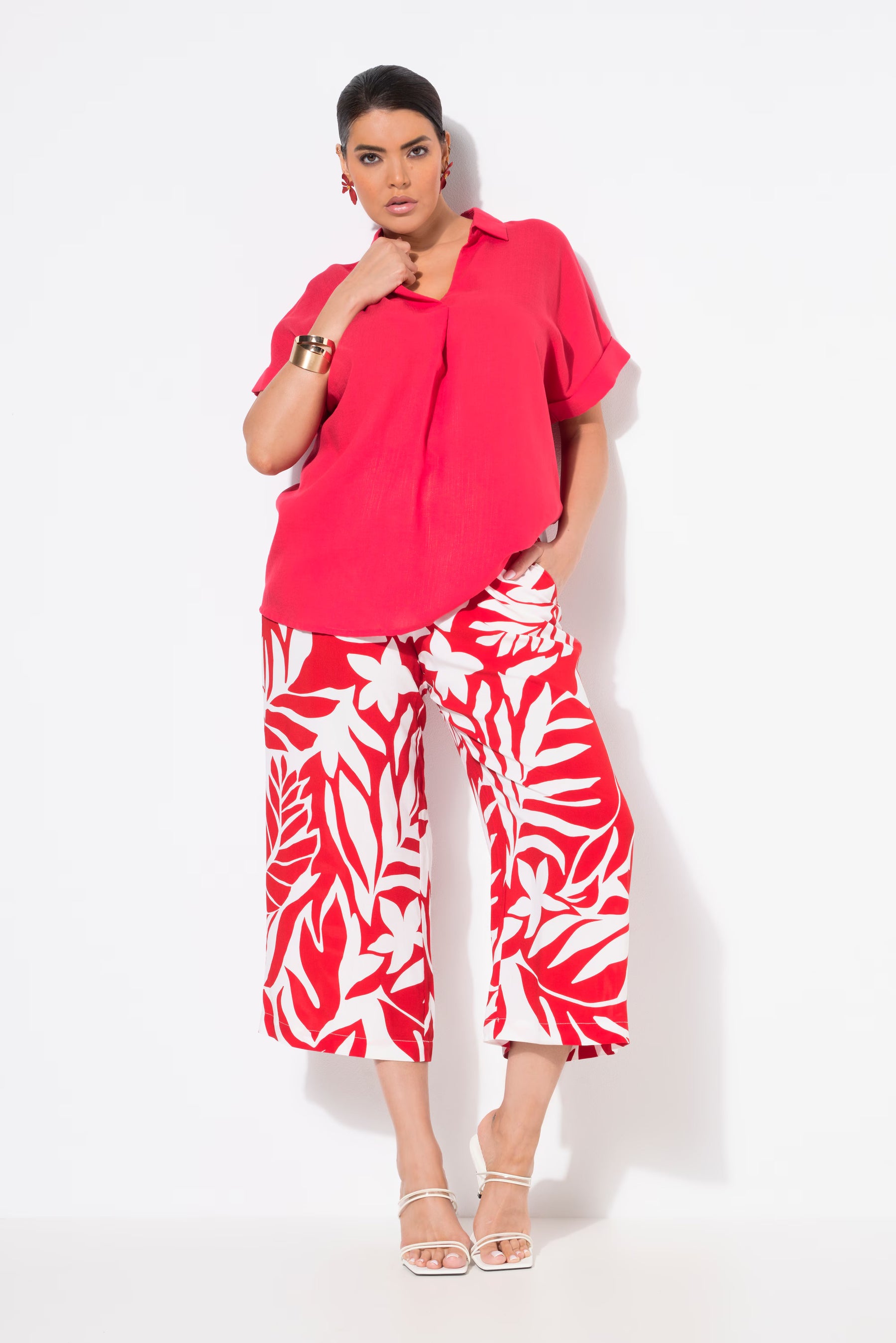 Ulla Popken Red Leaf Culottes