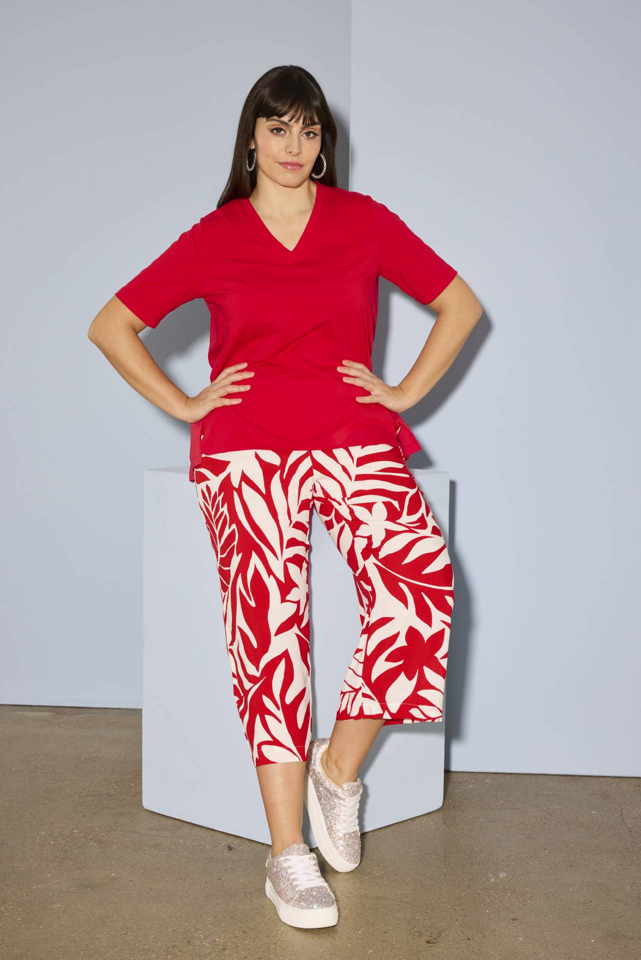 Ulla Popken Red Leaf Culottes