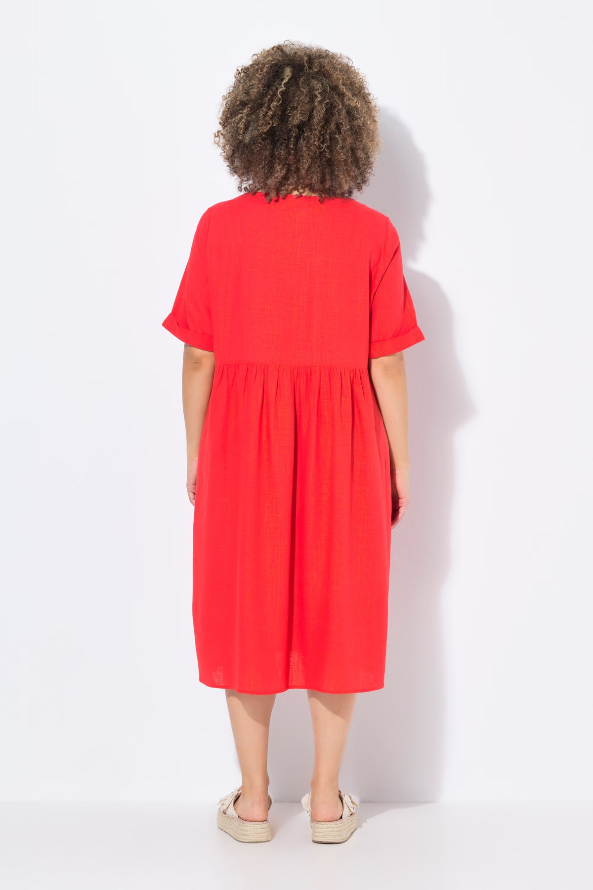 Ulla Popken Red Linen Dress