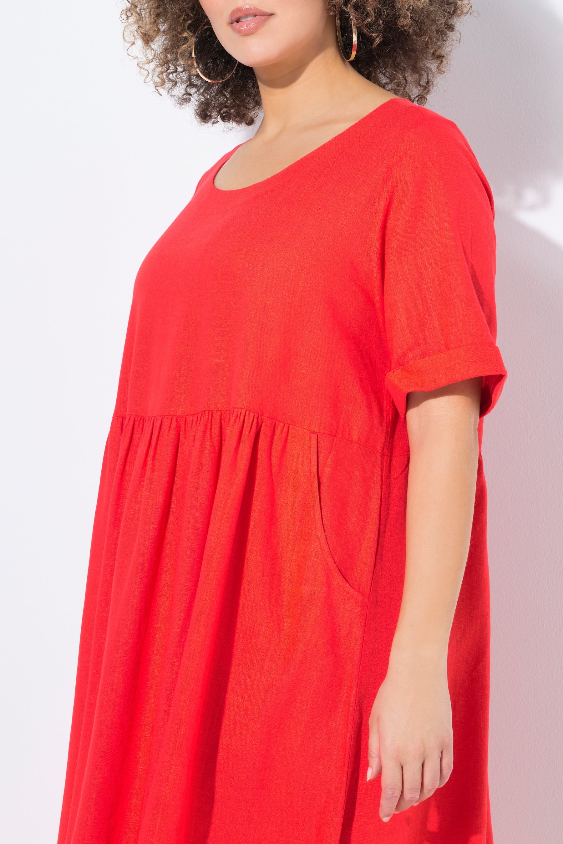 Ulla Popken Red Linen Dress