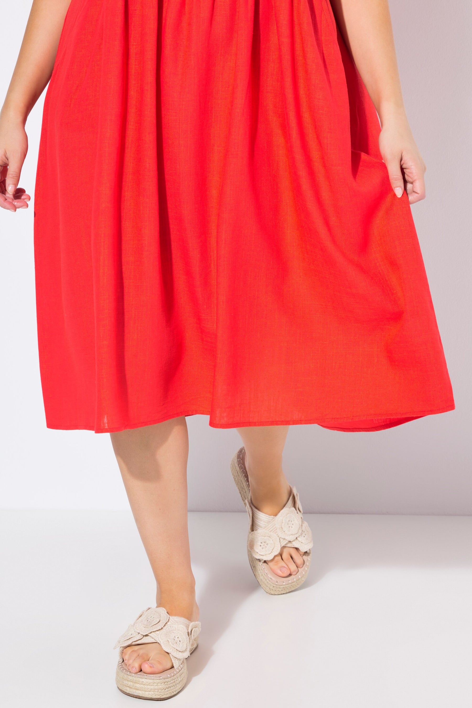 Ulla Popken Red Linen Dress