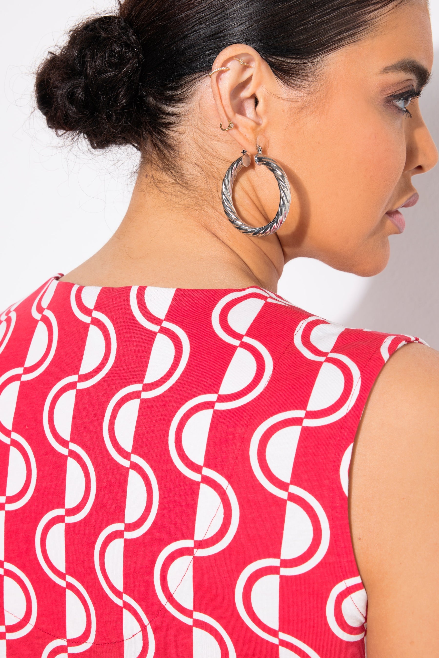 Ulla Popken Red Print Sleeveless Top