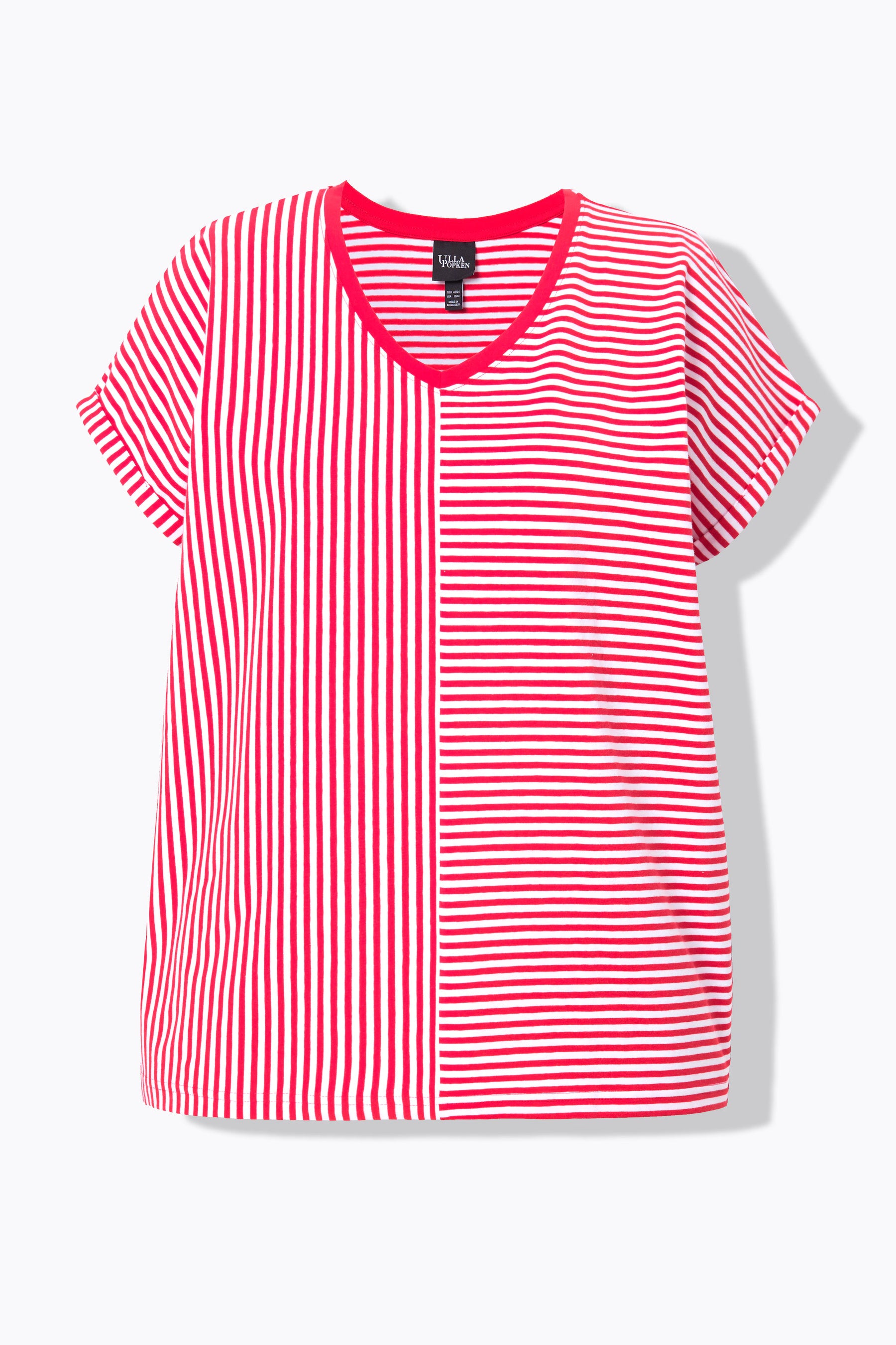 Ulla Popken Red Striped T-Shirt