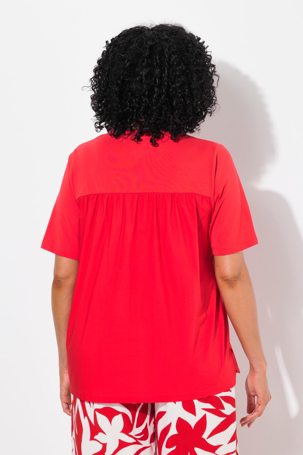 Ulla Popken Red V-Neck T-Shirt