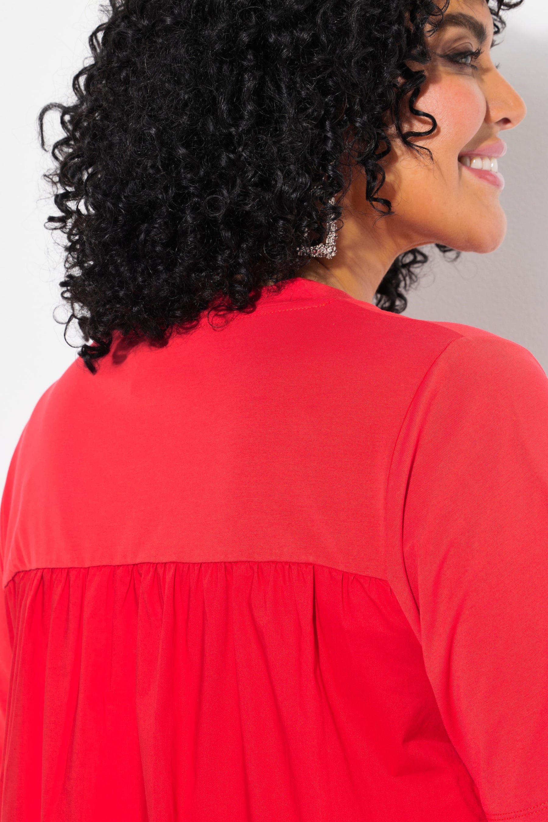 Ulla Popken Red V-Neck T-Shirt