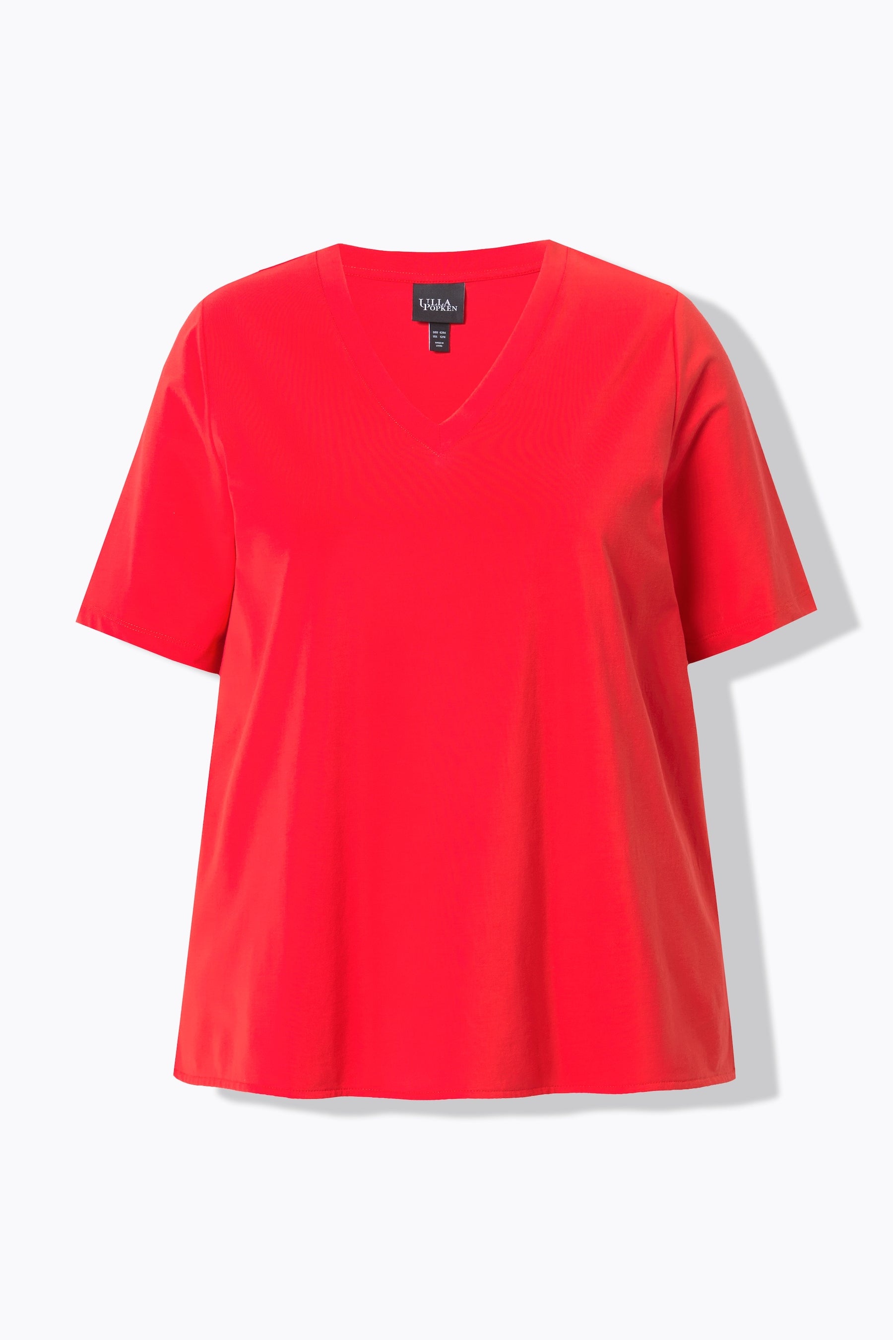 Ulla Popken Red V-Neck T-Shirt