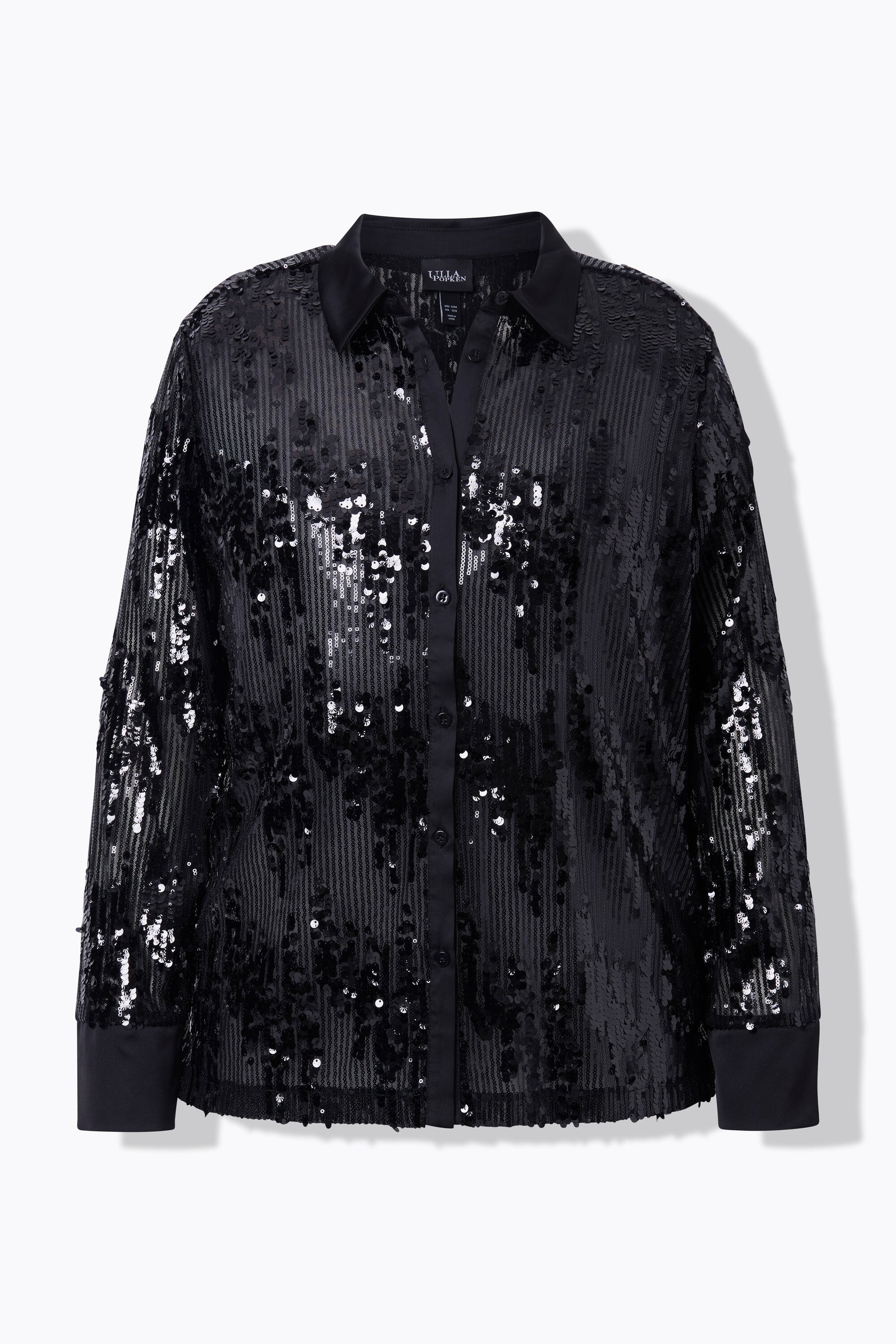 Ulla Popken Sequin Shirt in Black