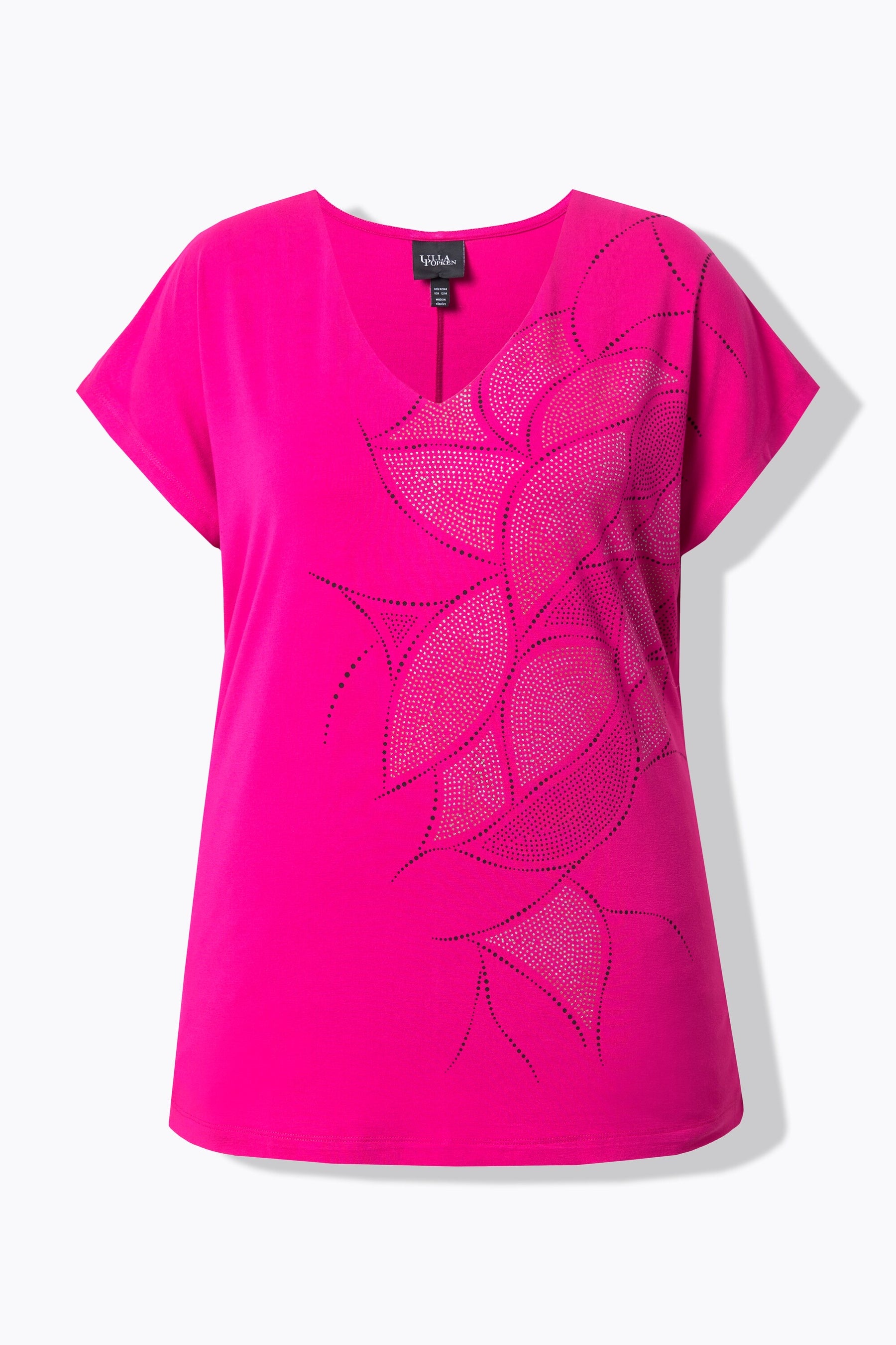 Ulla Popken Sparkling T-Shirt in Fuchsia