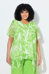 Ulla Popken Split Back Top in Green