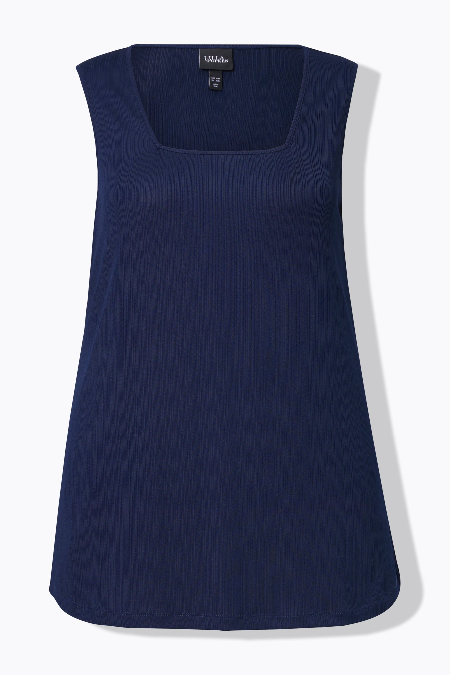 Ulla Popken Square Neck Vest Top in Navy