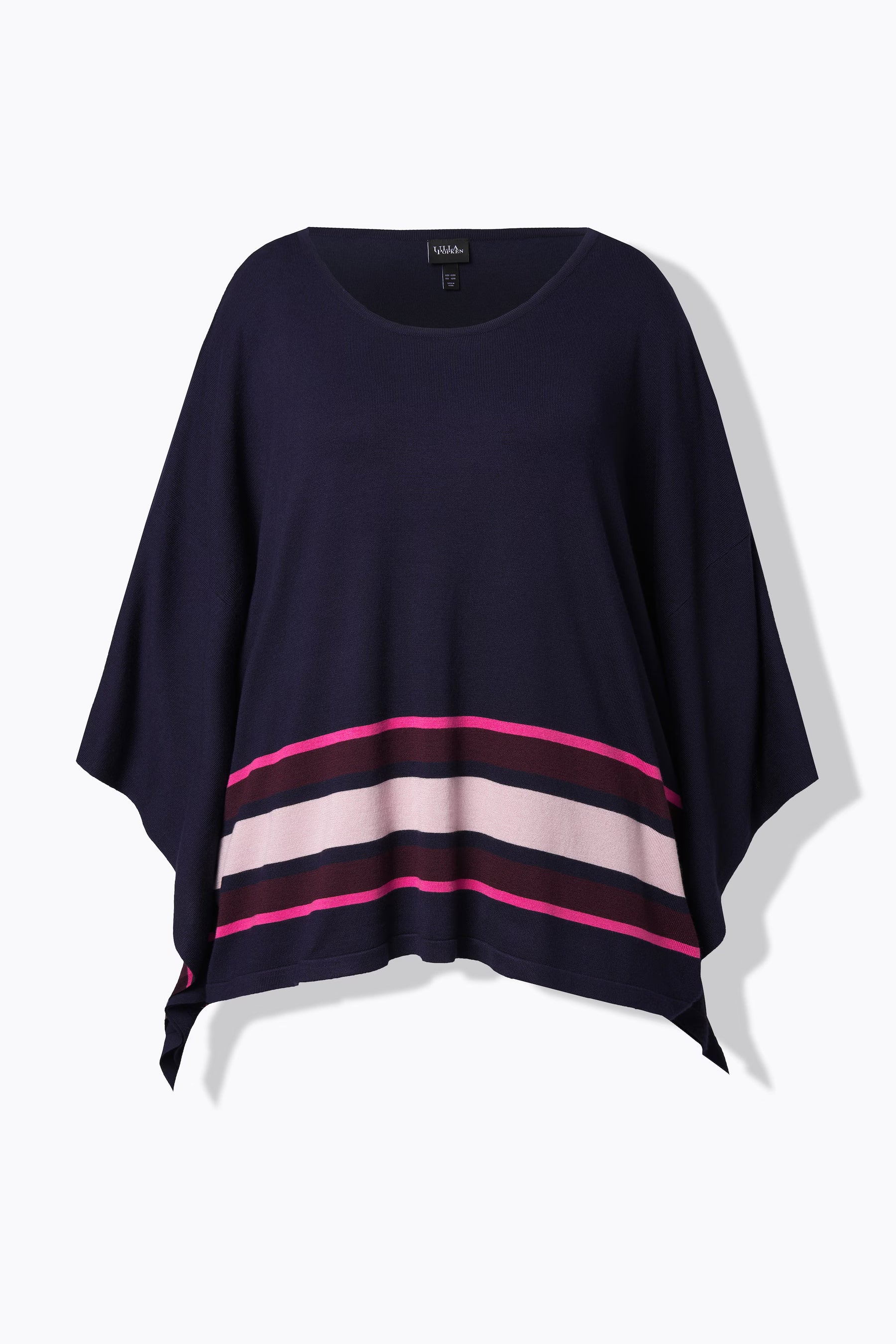 Ulla Popken Stripe Poncho in Navy