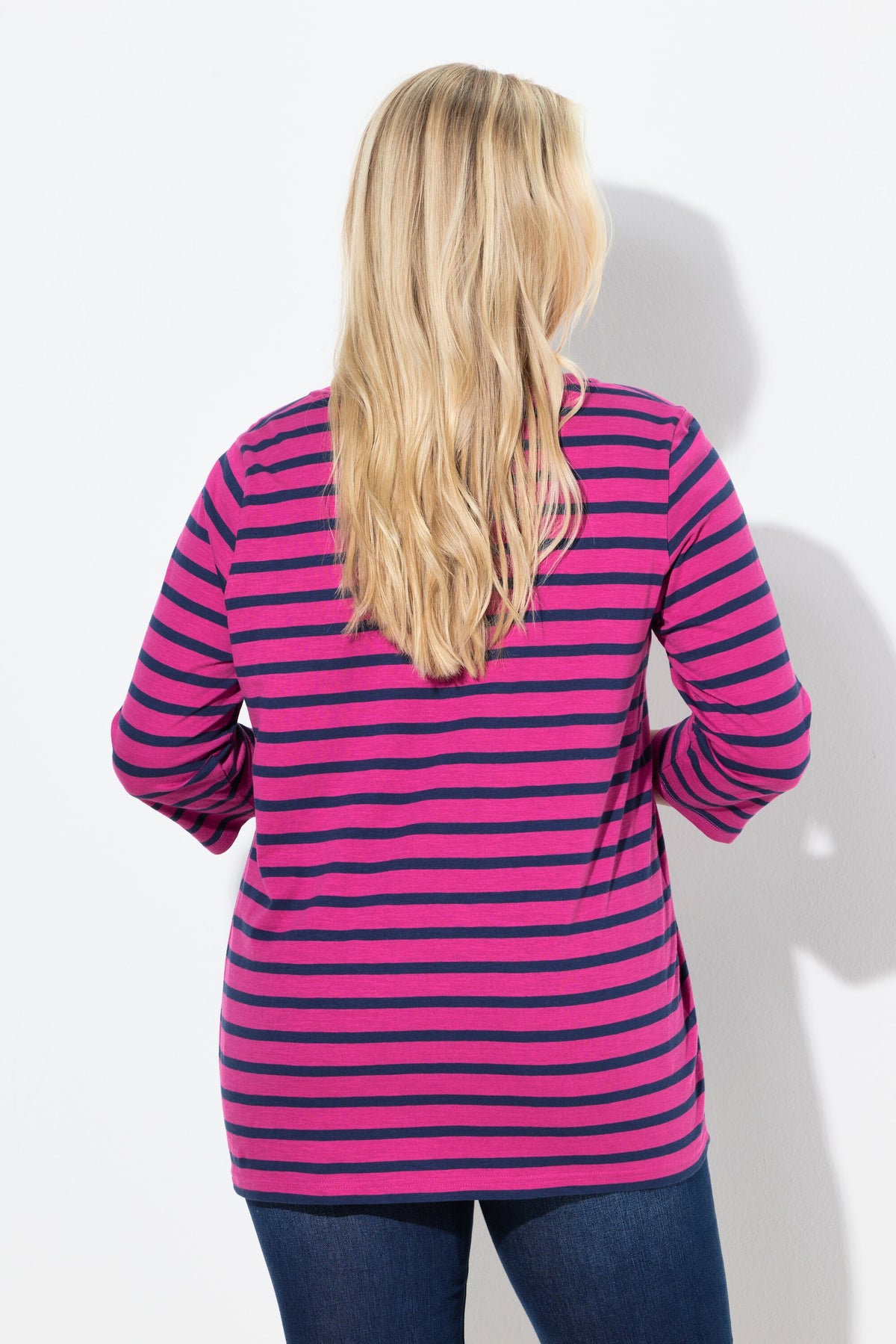 Ulla Popken Striped Top in Pink