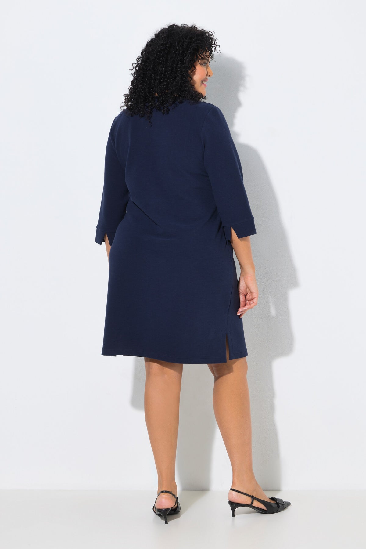 Ulla Popken Textured Dress in Navy