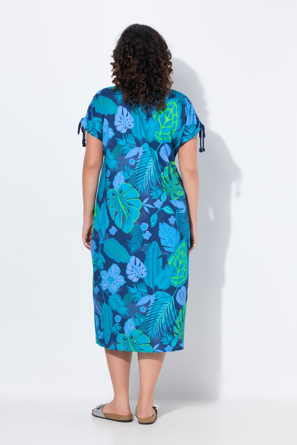 Ulla Popken Tropical Dress in Blue