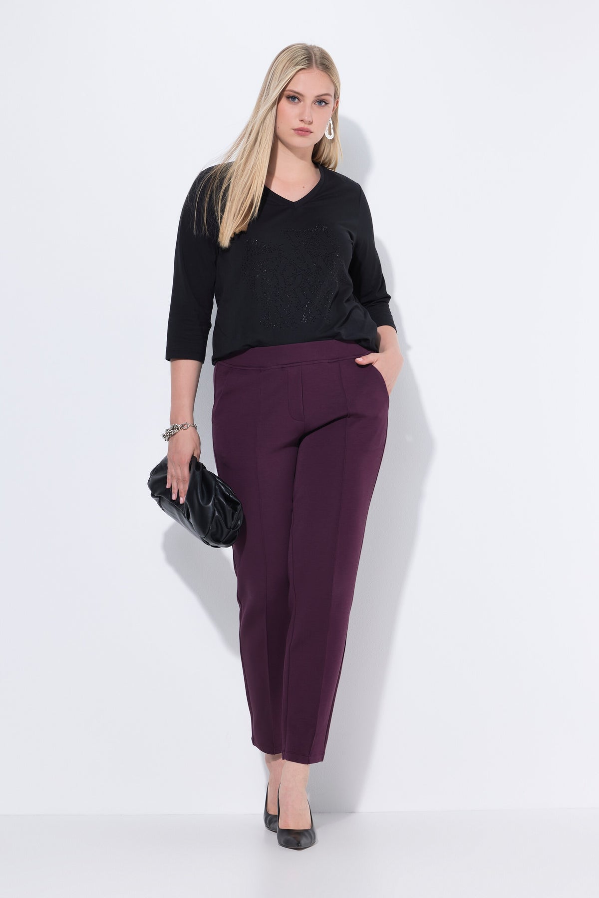 Ulla Popken Trousers in Wine