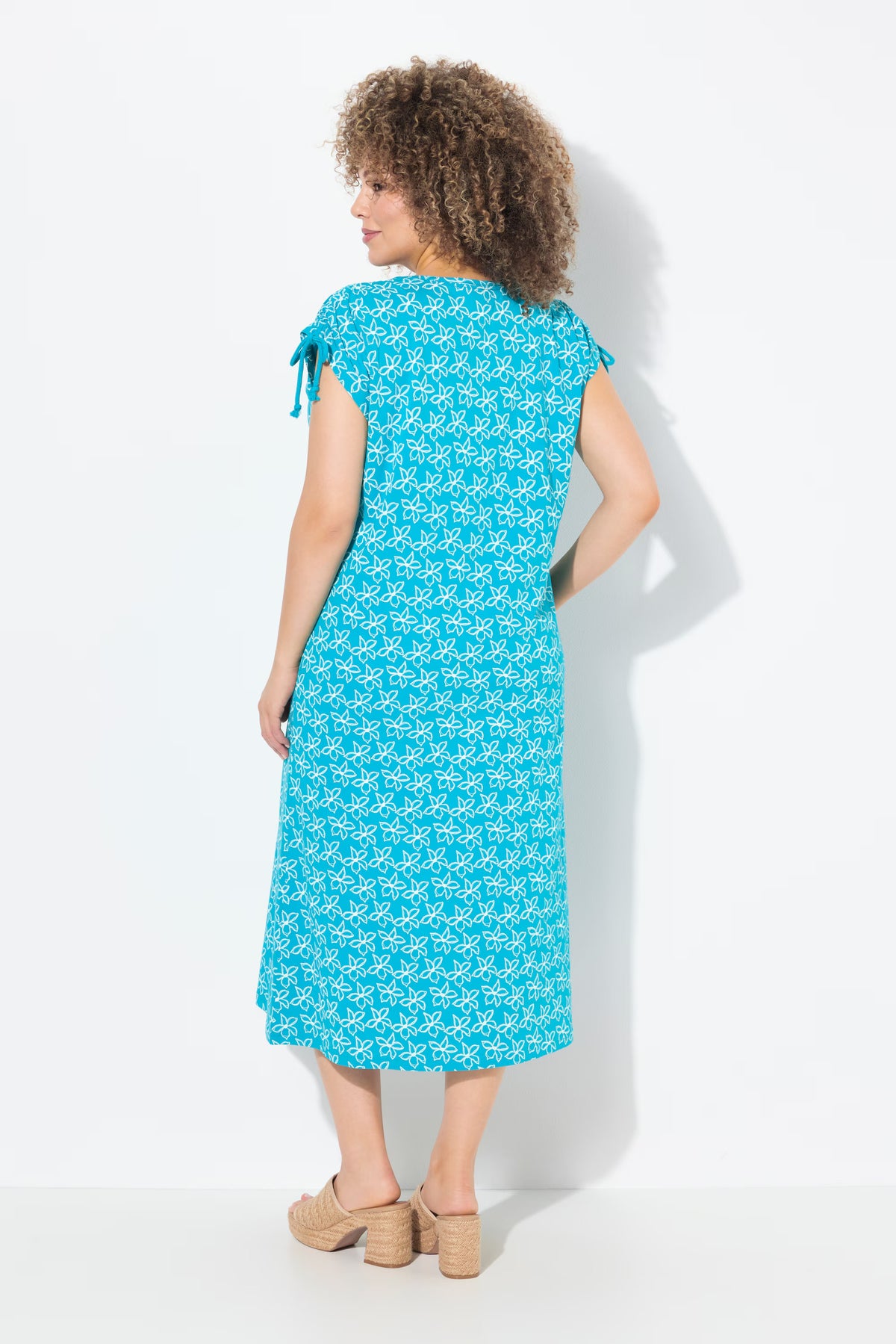 Ulla Popken Turquoise Floral Dress