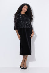 Ulla Popken Two Layer Black Dress