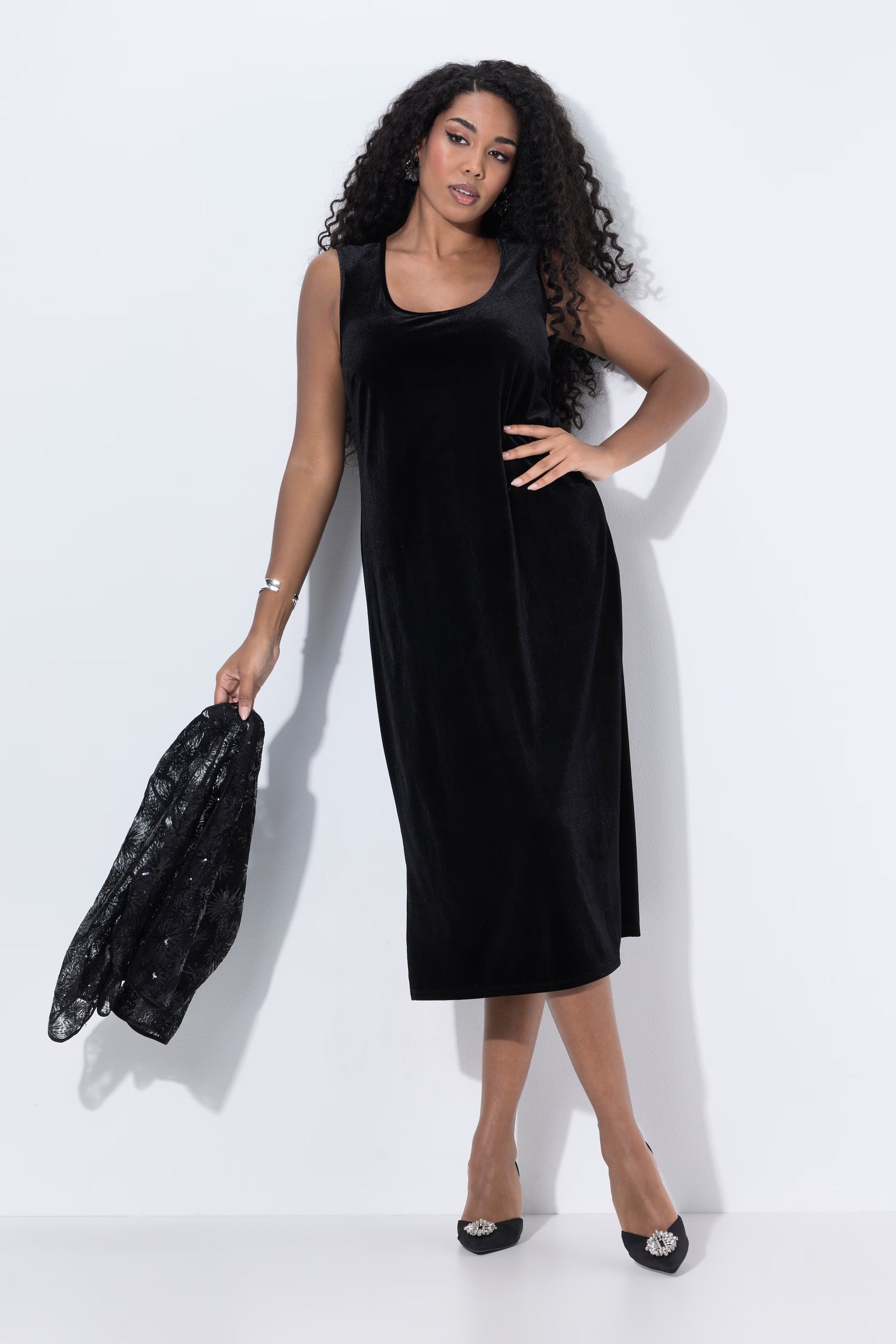Ulla Popken Two Layer Black Dress