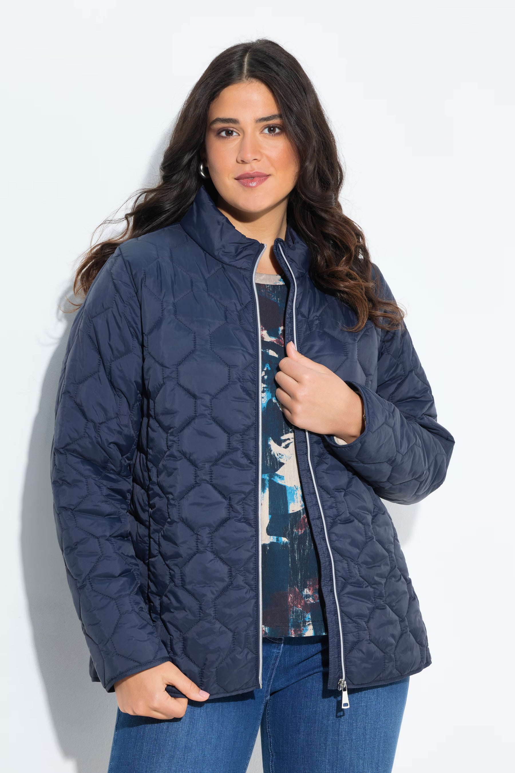 Ulla Popken Water Repellent Jacket in Navy