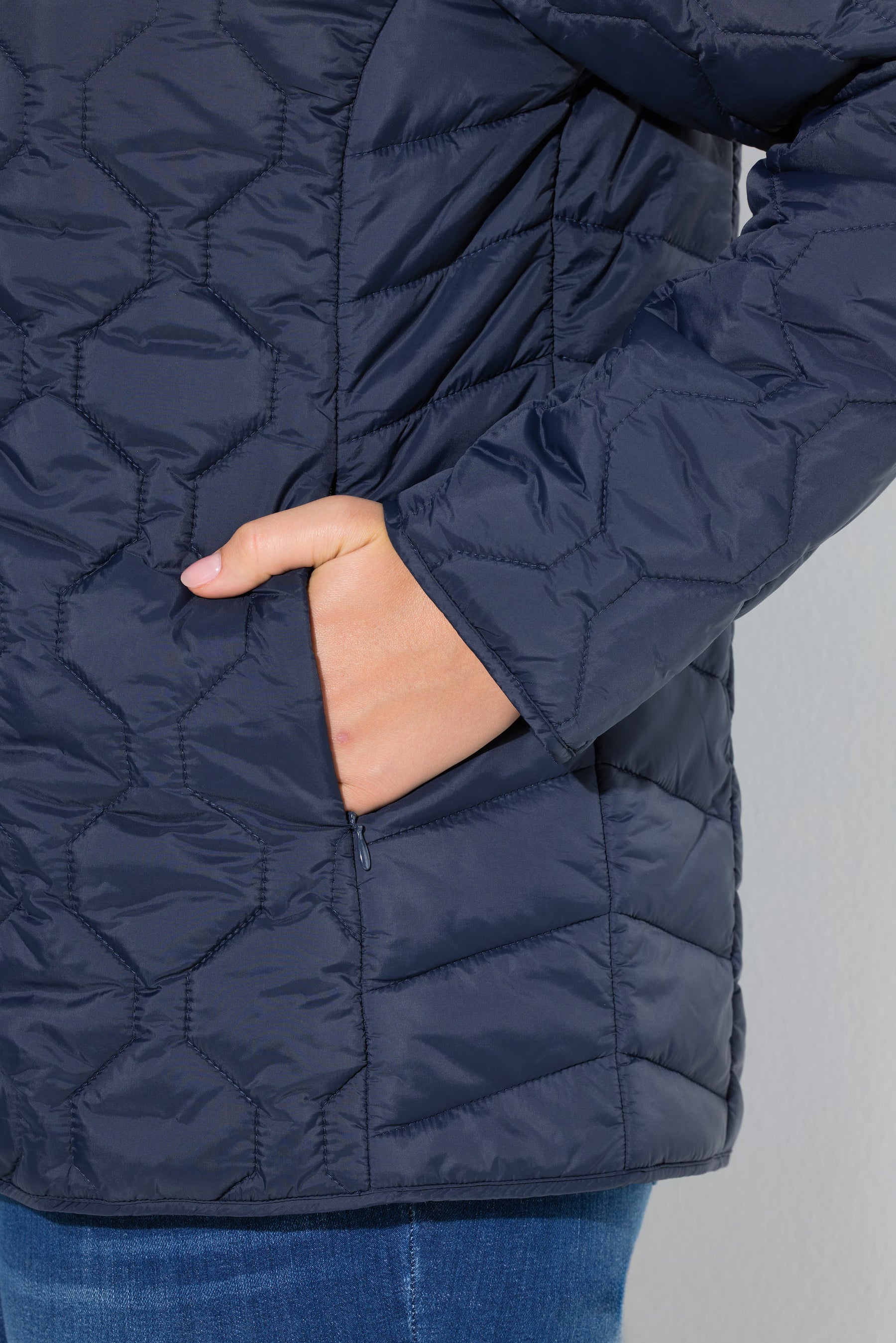 Ulla Popken Water Repellent Jacket in Navy