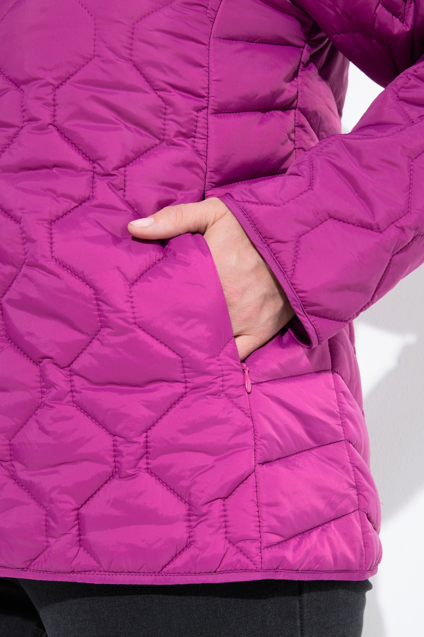 Ulla Popken Water Repellent Jacket in Pink