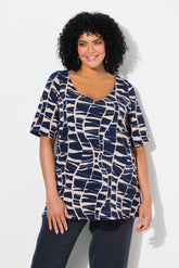 Ulla Popken Wavy Navy T-Shirt