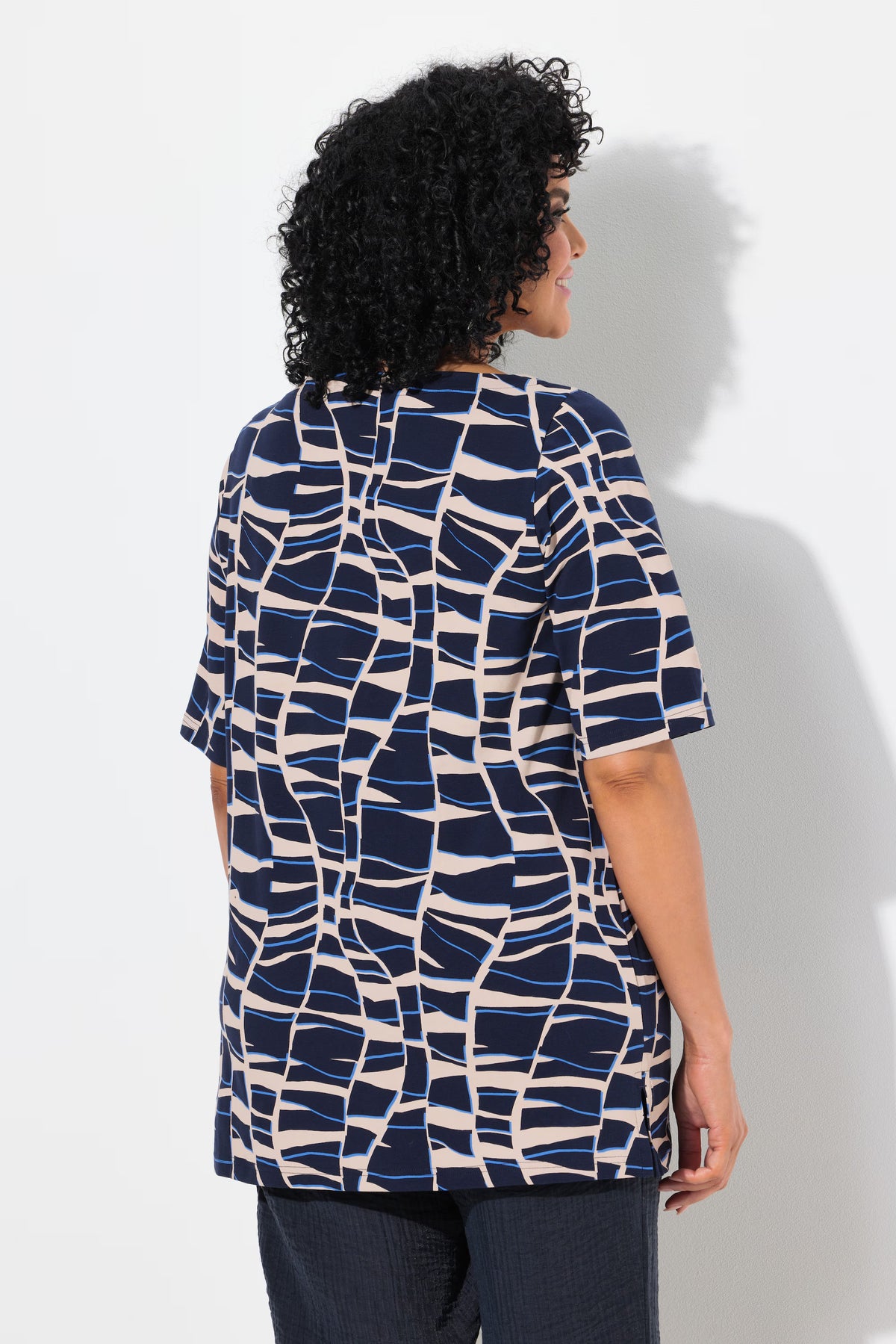 Ulla Popken Wavy Navy T-Shirt