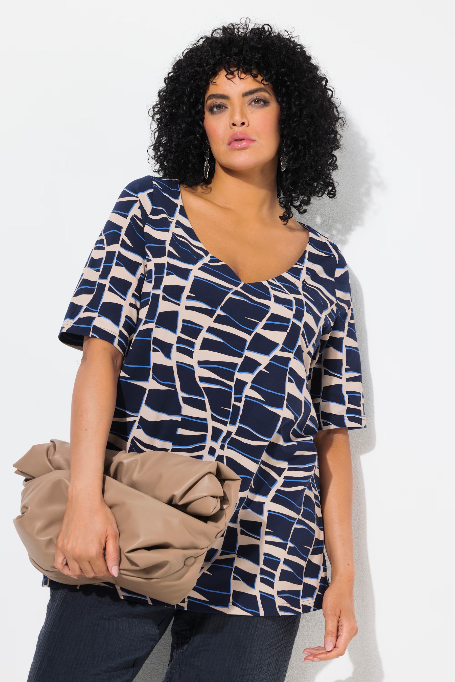 Ulla Popken Wavy Navy T-Shirt