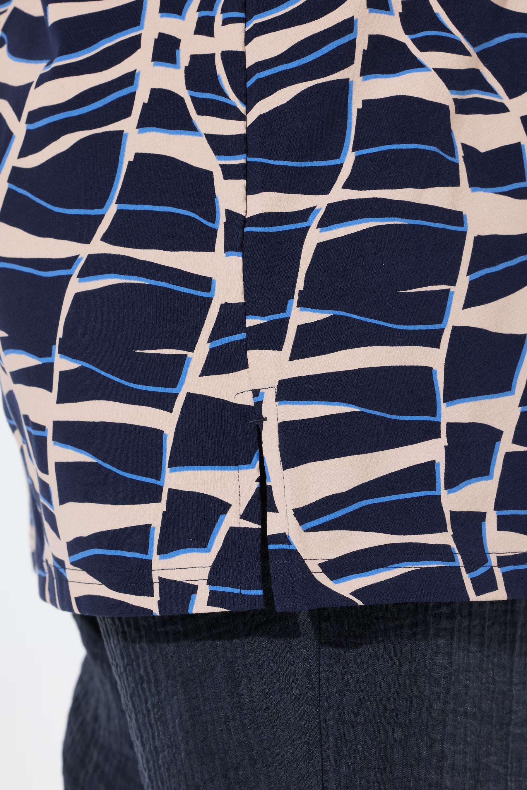 Ulla Popken Wavy Navy T-Shirt