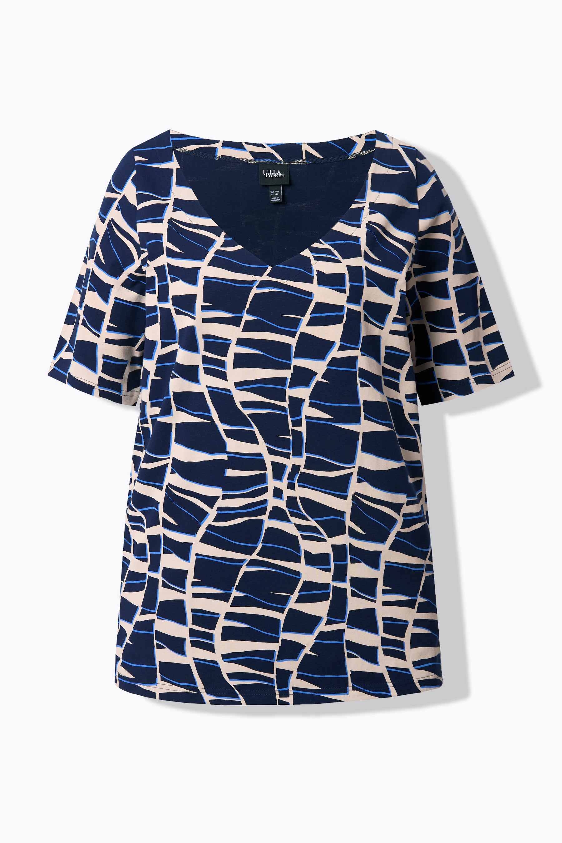 Ulla Popken Wavy Navy T-Shirt