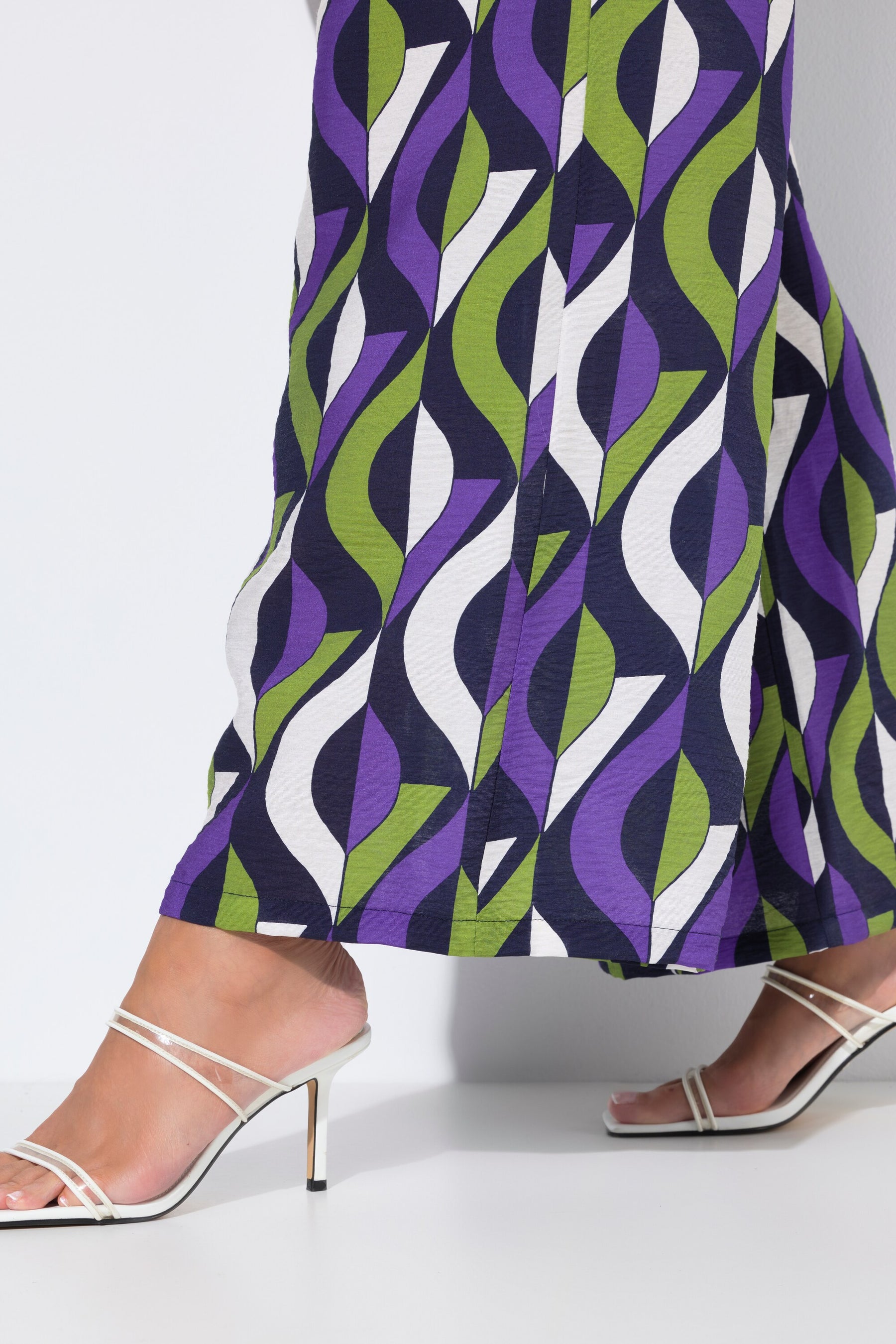 Ulla Popken Wavy Wide Leg Trousers