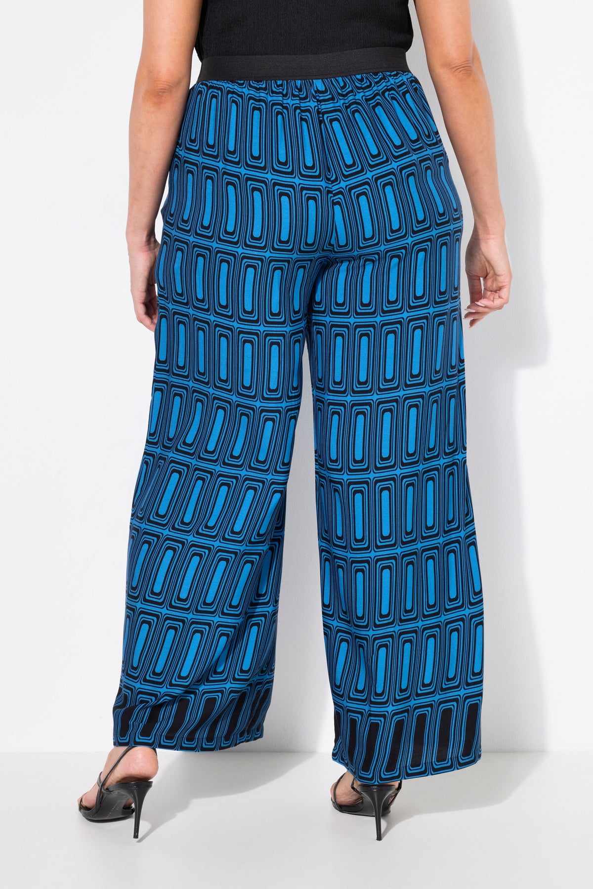Ulla Popken Wide Leg Trousers in Blue