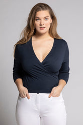 Ulla Popken Wrap Bolero in Navy