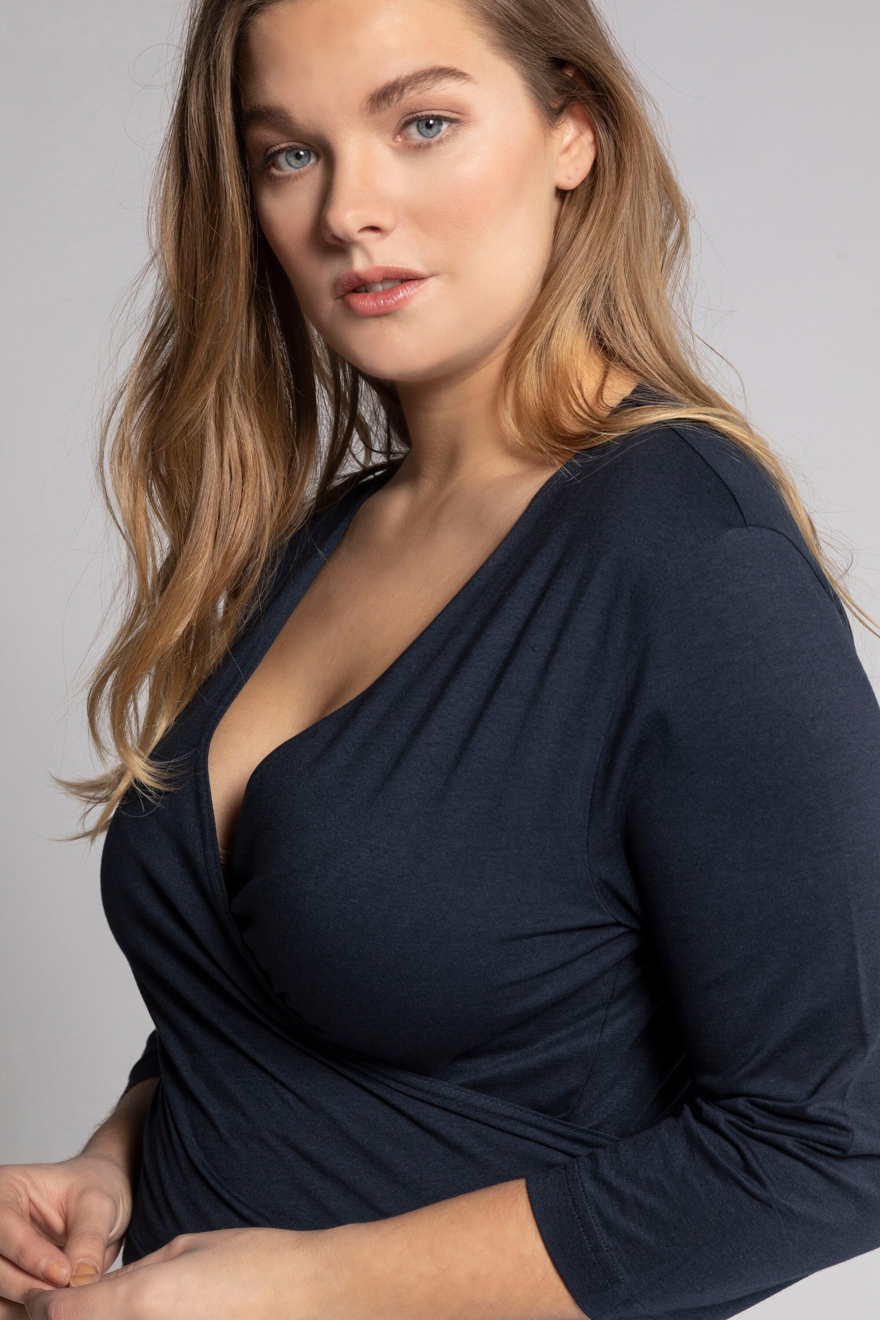 Ulla Popken Wrap Bolero in Navy