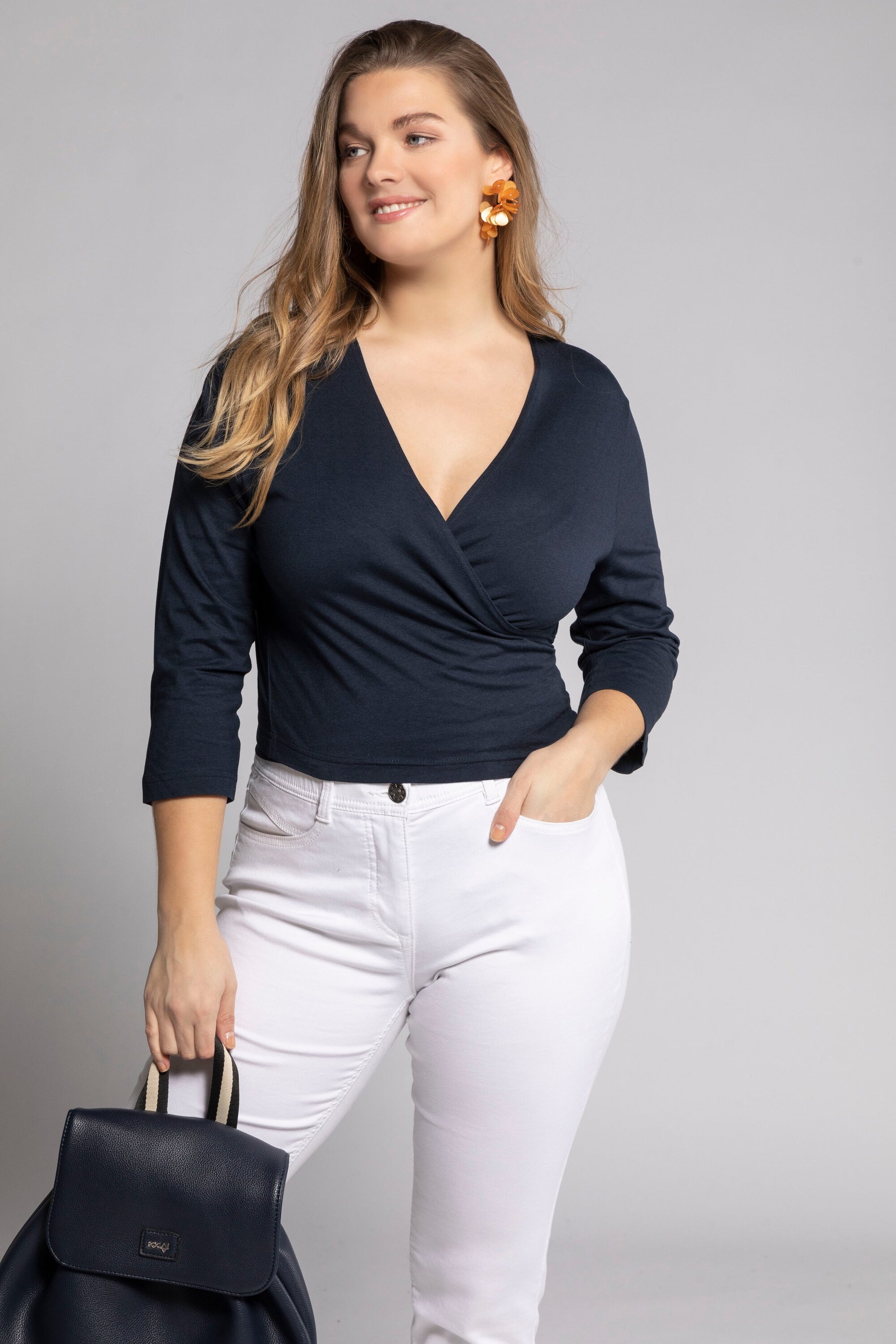 Ulla Popken Wrap Bolero in Navy