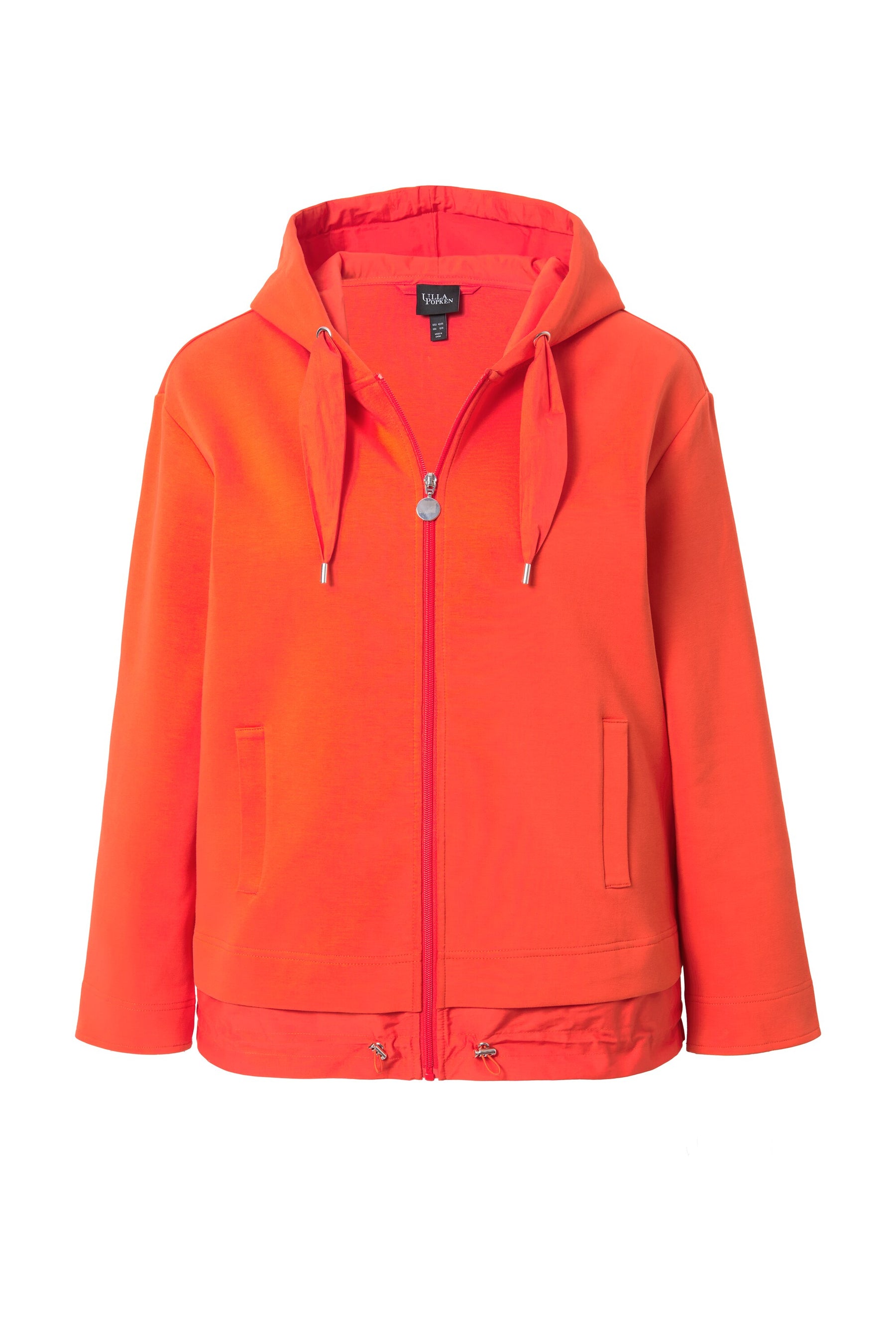Ulla Popken Zipped Hoodie in Orange